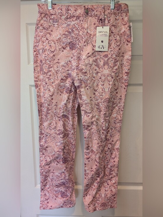 Gloria Vanderbilt Denim - NEW Gloria Vanderbillt Amanda Slimming Jean Women's Rosy Pink Roman Scrolls NWT!